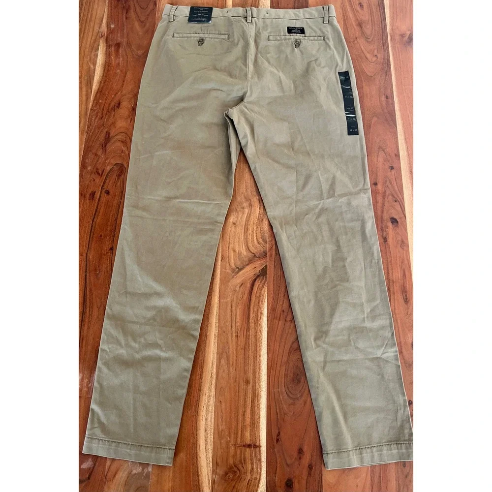 Banana Republic Mens Lived-In Chino Slim Fit Khaki Pants Tan 34x32 NWT